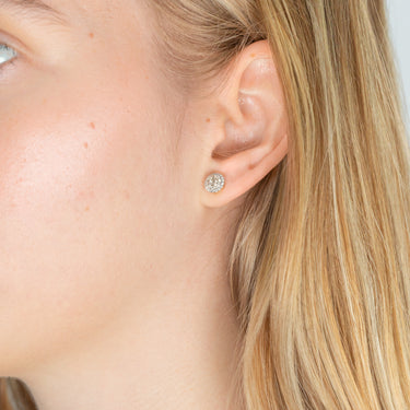 9ct Yellow Gold Cluster 1/2 Carat Diamond Stud Earrings