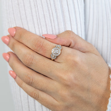 9ct Yellow Gold Diamond Ring Set With 31 Brilliant Cut Diamonds