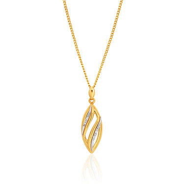 9ct Yellow Gold Diamond Pendant Set with 4 Brilliant Diamonds