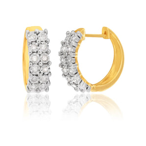 9ct Yellow Gold Delightful Diamond Earrings