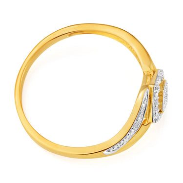 9ct Yellow Gold Diamond Ring with 20 Brilliant Cut Diamonds