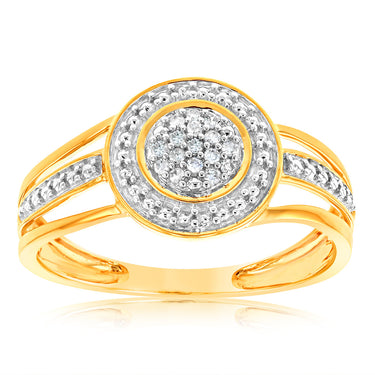Alluring 9ct Yellow Gold Diamond Ring