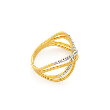 9ct Yellow Gold Diamond Ring