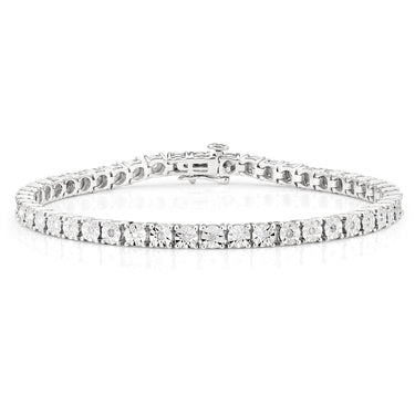 9ct White Gold 1/4 Carat Diamond 18cm Tennis Bracelet set with 48 Brilliant Diamonds