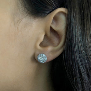 9ct White Gold 1 Carat Diamond Halo Stud Earrings
