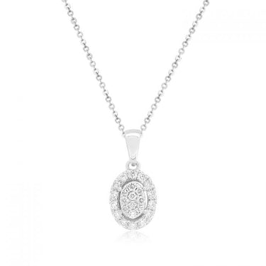 9ct White Gold Pendant with 45cm Chain with 1/4 Carat Brilliant Cut Diamonds