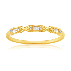 9ct Yellow Gold Eternity Ring with 15 Diamonds