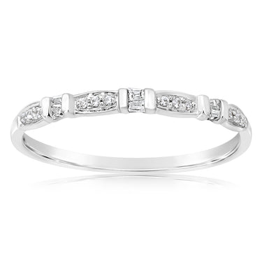 9ct White Gold Eternity Ring with 18 Diamonds