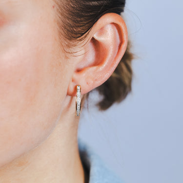 9ct Yellow Gold 1/2 Carat Diamond Huggie Earrings