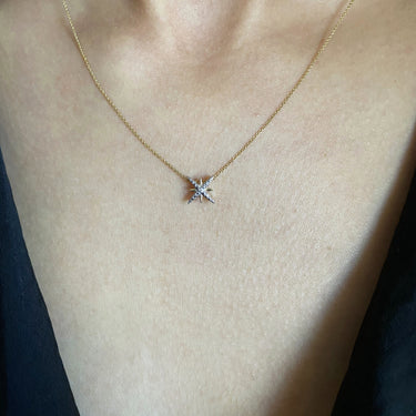 9ct Yellow Gold Diamond Starburst Pendant