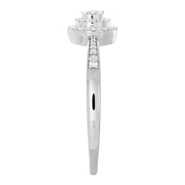 9ct White Gold 0.15 Carat Diamond Ring with 49 Brilliant Cut Diamonds