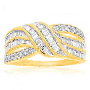 9ct Yellow Gold 1/2 Carat Diamond Ring