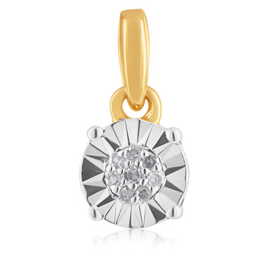 9ct Yellow Gold Diamond Pendant with 8 Brilliant Cut Diamonds