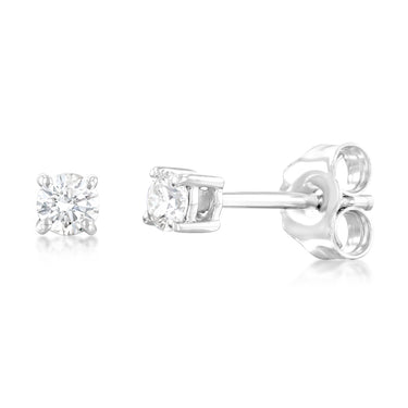 9ct White Gold  0.20 Carat Diamond Stud Earrings