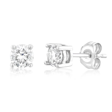 9ct White Gold 3/4 Carat Diamond Stud Earrings