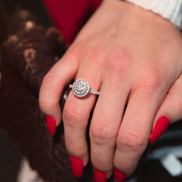 9ct White Gold 1 Carat Diamond Halo Ring