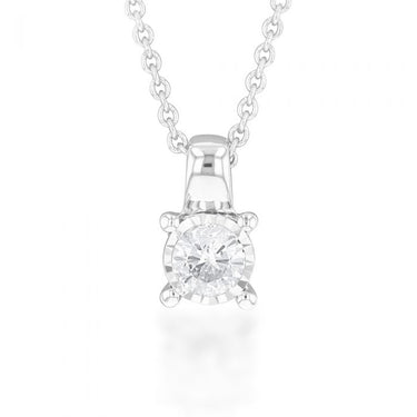 9ct White Gold 1/5 Carat Diamond Pendant on 45cm Chain