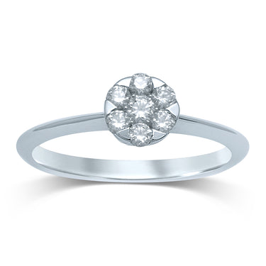 Luminesce Laboratory Grown 9ct White Gold 1/5 Carat Diamond Dress Ring