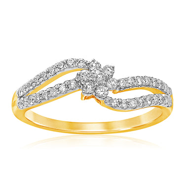 Luminesce Lab Grown 9ct Yellow Gold 0.40 Carat Diamond Ring with 41 Diamonds