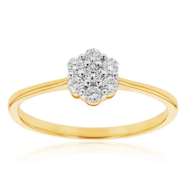 Luminesce Lab Grown Diamond Fancy Solitaire Ring in 9ct Yellow Gold
