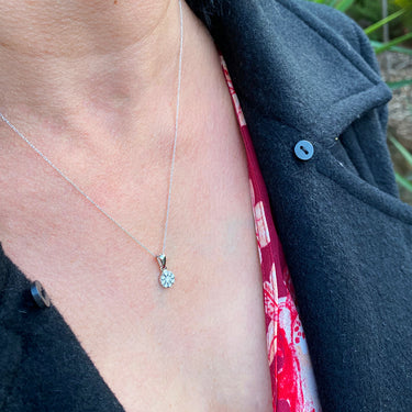 Luminesce Lab Grown 9ct White Gold 0.15 Carat Diamond Pendant with 9 Diamonds on 45cm Chain