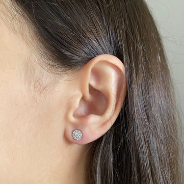 Luminesce Lab Grown 9ct White Gold 1/3 Carat Diamond Stud Earrings with 18 Diamonds