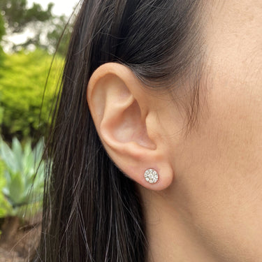 Luminesce Lab Grown 9ct White Gold 1/3 Carat Diamond Stud Earrings with 18 Diamonds