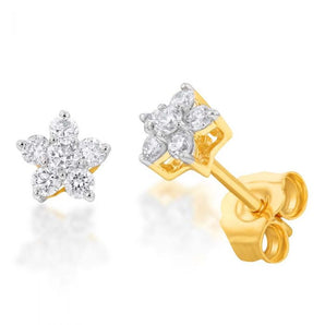 Luminesce Lab Grown Diamond 1/4 Carat Diamond Earrings in 9ct Yellow Gold