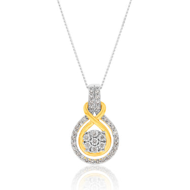 9ct White and Yellow Gold Diamond Penadant