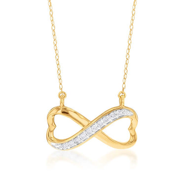 Luminesce Lab Grown Infinity Diamond Pendant in 9ct Yellow Gold