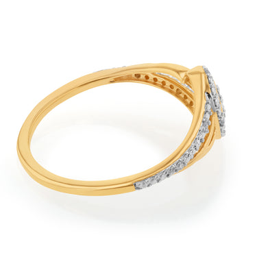 9ct Yellow Gold Diamond Ring Set with 14 Stunning Brilliant Diamonds