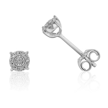 9ct White Gold Sublime Diamond Stud Earrings