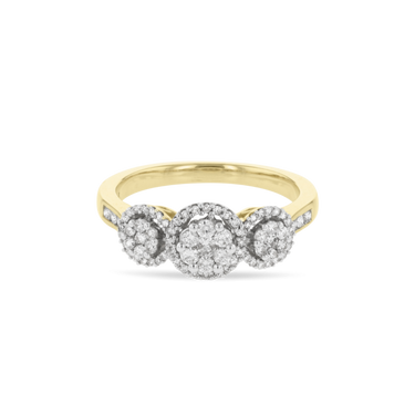Diamond Blossom Trilogy Ring in 9ct Gold
