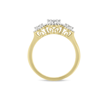 Diamond Blossom Trilogy Ring in 9ct Gold