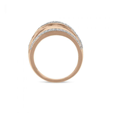 Dramatic Wrap 0.65ct Diamond Pave Ring in 9ct Rose Gold