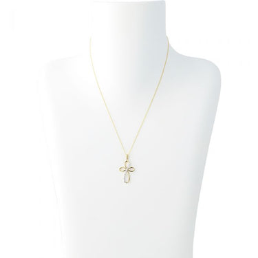 Diamond Cross Pendant on Chain in 9ct Gold