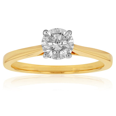 Luminesce Lab Grown 18ct Yellow Gold 1 Carat Diamond Solitaire Ring