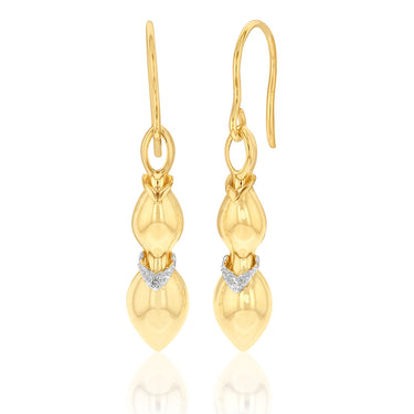 9ct Yellow Gold Diamond Earrings