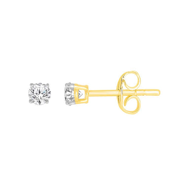 9ct Yellow Gold 1/6 Carat Diamond Stud Earrings