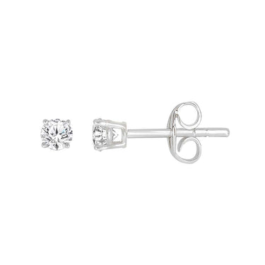 9ct White Gold 1/6 Carat Diamond Stud Earrings
