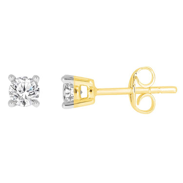 9ct Yellow Gold 0.30 Carat Diamond Stud Earrings