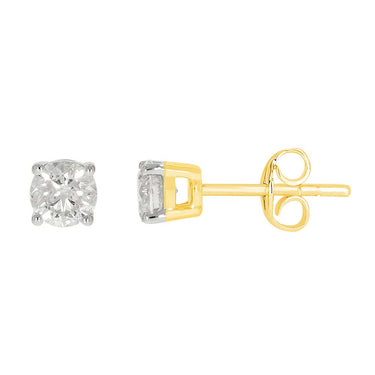 9ct Yellow Gold 3/4 Carat Diamond Stud