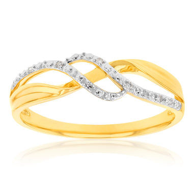 9ct Yellow Gold Diamond Ring