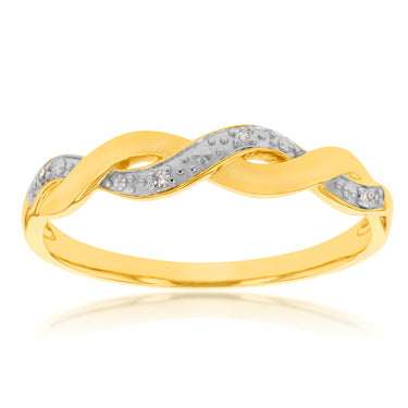 9ct Yellow Gold Diamond Ring