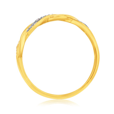 9ct Yellow Gold Diamond Ring