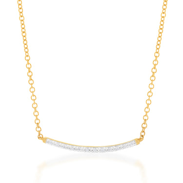 9ct Yellow Gold 42cm Chain with 12 Diamonds