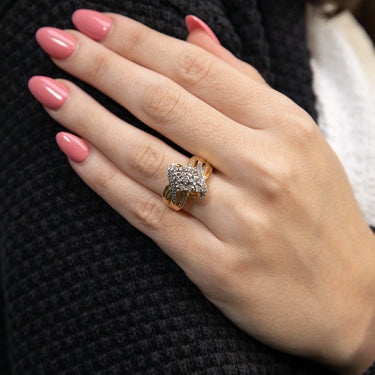 Gold Plated Silver 1/2 Carat  Diamond Ring
