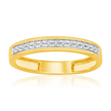 9ct Yellow Gold Diamond Ring