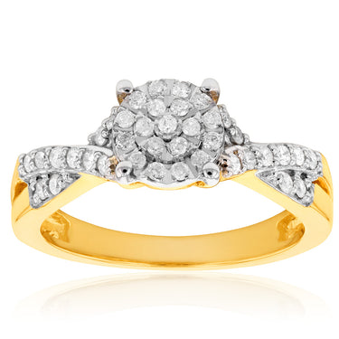 9ct Yellow Gold 1/3 Carat Diamond Ring