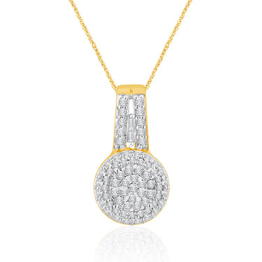 9ct Yellow Gold 1/2 Carat Diamond Pendant On 9ct Chain
